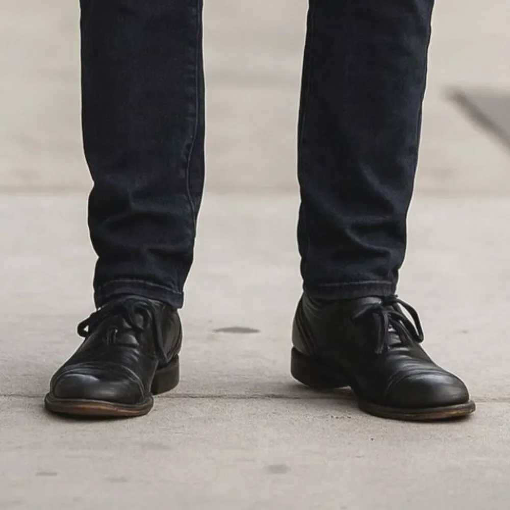 John Varvatos Star USA Black Oxford Brogue Leather Lace Up Shoes  Mens Size 10.5